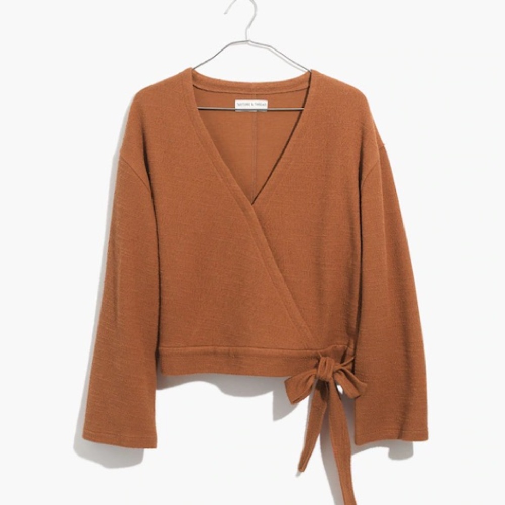 Madewell Texture & Thread Cedar Wrap Top